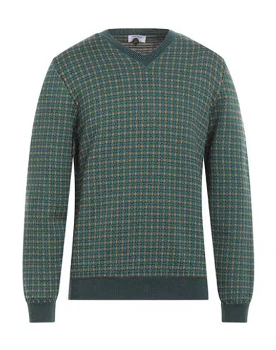 Heritage Man Sweater Deep Jade Size 42 Merino Wool In Green