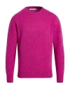 Heritage Man Sweater Fuchsia Size 44 Wool, Cashmere In Pink