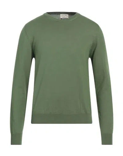 Heritage Man Sweater Military Green Size 40 Cotton In Green