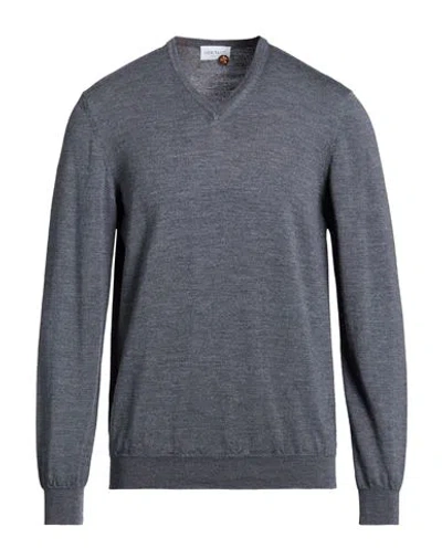 Heritage Man Sweater Grey Size 38 Merino Wool In Gray