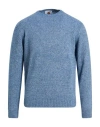 Heritage Man Sweater Light Blue Size 38 Alpaca Wool, Cotton, Polyamide, Wool In Blue