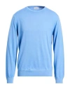 Heritage Man Sweater Light Blue Size 42 Merino Wool