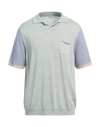 Heritage Man Sweater Light Green Size 42 Linen, Cotton In Green