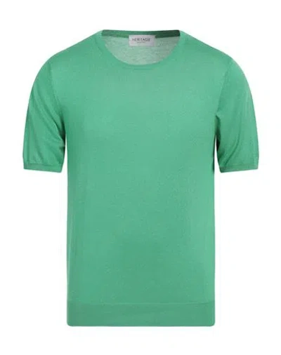 Heritage Man Sweater Light Green Size 36 Silk, Cashmere