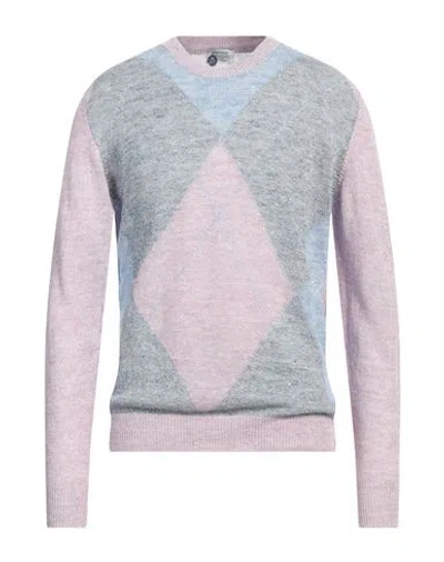 Heritage Man Sweater Lilac Size 40 Linen, Silk In Purple