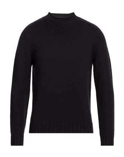 Heritage Man Sweater Midnight Blue Size 42 Merino Wool In Black