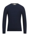 Heritage Man Sweater Midnight Blue Size 44 Cotton In Blue