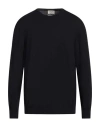 Heritage Man Sweater Midnight Blue Size 44 Cotton In Black