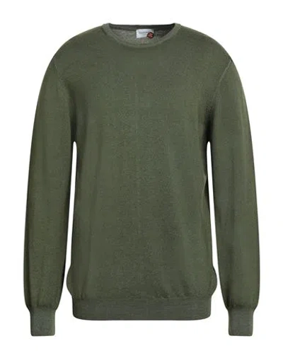 Heritage Man Sweater Military Green Size 44 Merino Wool