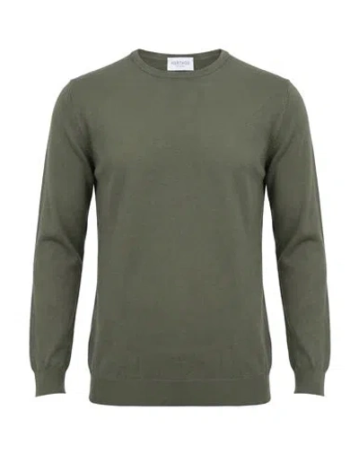 Heritage Man Sweater Military Green Size 46 Cotton