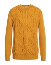 Heritage Man Sweater Mustard Size 42 Virgin Wool In Orange