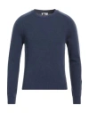 Heritage Man Sweater Navy Size 36 Virgin Wool, Cashmere In Navy Blue