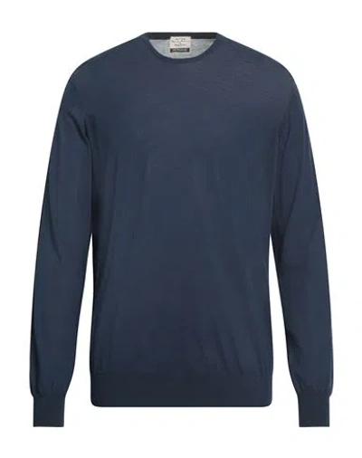 Heritage Man Sweater Navy Blue Size 46 Cotton