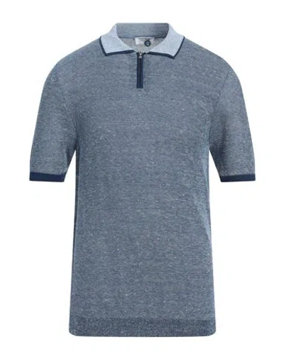 Heritage Man Sweater Navy Size 44 Cotton, Linen