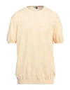 Heritage Man Sweater Pastel Yellow Size 48 Cotton In Yellow