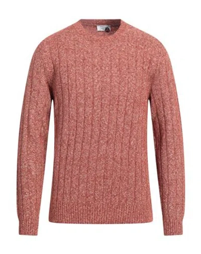 Heritage Man Sweater Rust Size 40 Alpaca Wool, Cotton, Polyamide, Virgin Wool In Red