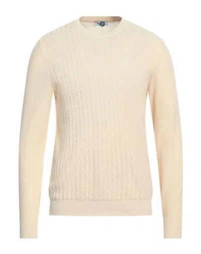 Heritage Man Sweater Sand Size 40 Cotton In Beige
