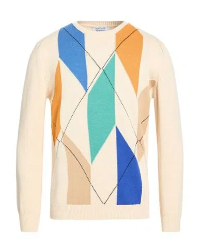 Heritage Man Sweater Sand Size 40 Cotton In Neutral