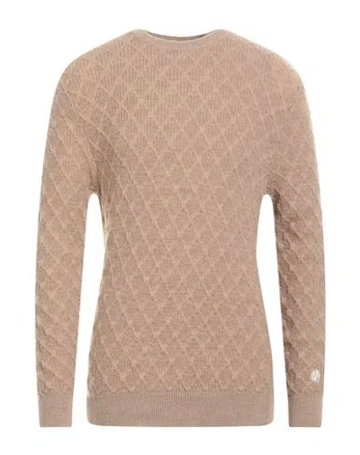 Heritage Man Sweater Sand Size 42 Alpaca Wool, Virgin Wool In Beige