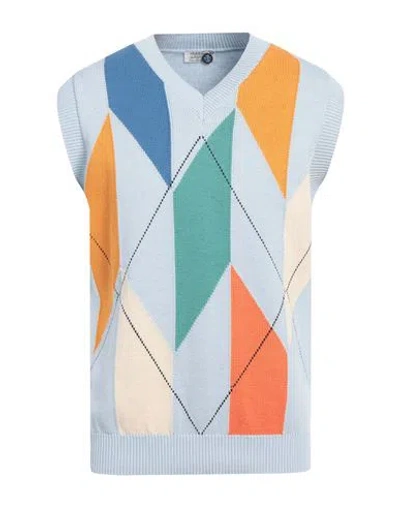 Heritage Man Sweater Sky Blue Size 40 Cotton