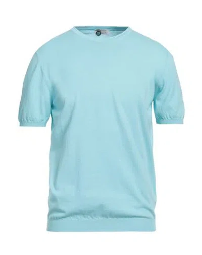 Heritage Man Sweater Sky Blue Size 42 Cotton