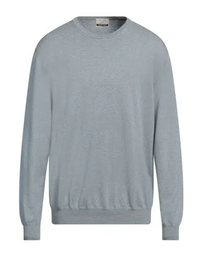 Heritage Man Sweater Sky Blue Size 46 Cotton