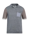 Heritage Man Sweater Slate Blue Size 36 Linen, Cotton