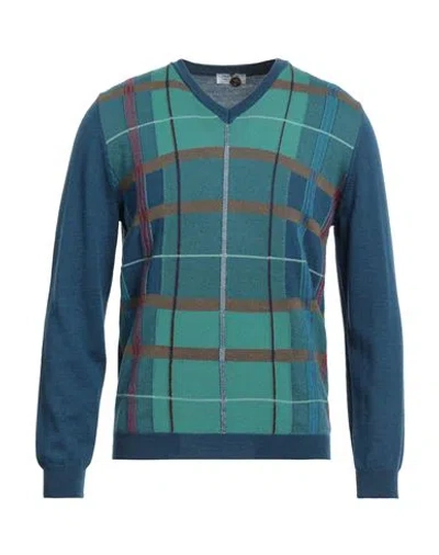 Heritage Man Sweater Slate Blue Size 40 Merino Wool