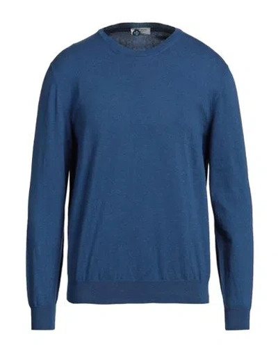 Heritage Man Sweater Slate Blue Size 42 Cotton