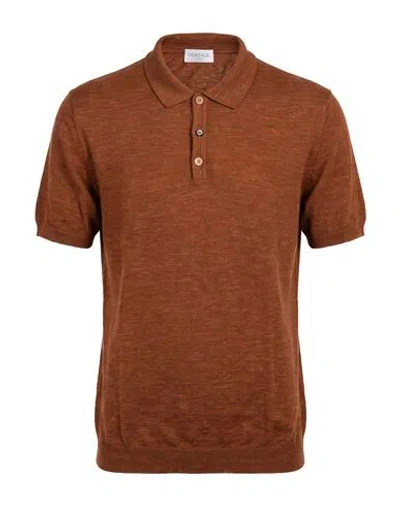 Heritage Man Sweater Tan Size 42 Linen, Cotton, Polyester In Brown