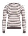 Heritage Man Sweater Taupe Size 40 Cotton In Grey