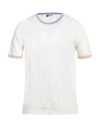 Heritage Man Sweater White Size 46 Linen, Cotton