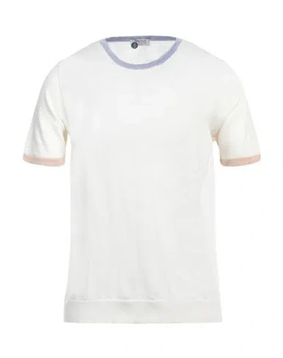 Heritage Man Sweater White Size 46 Linen, Cotton