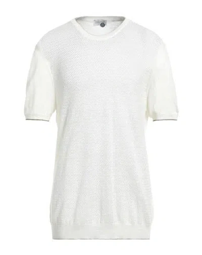 Heritage Man Sweater White Size 46 Linen, Cotton, Polyester