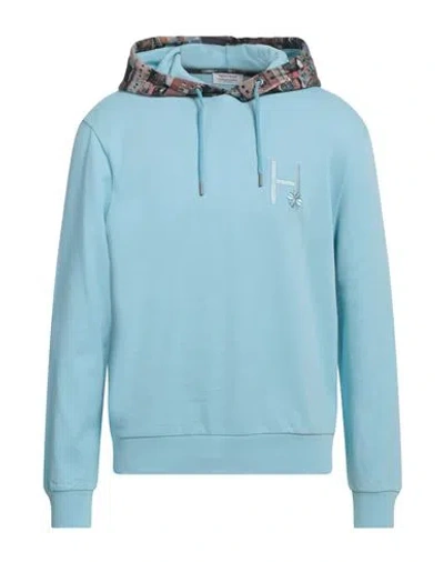 Heritage Man Sweatshirt Sky Blue Size 40 Cotton