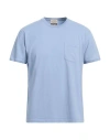 Heritage Man T-shirt Light Blue Size 46 Cotton, Elastane