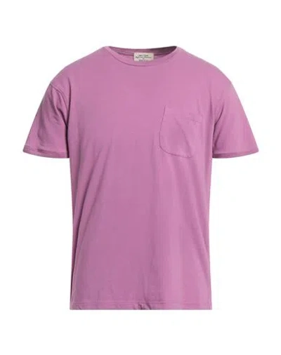 Heritage Man T-shirt Light Purple Size 40 Cotton, Elastane