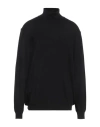 Heritage Man Turtleneck Black Size 48 Merino Wool, Acrylic In Black