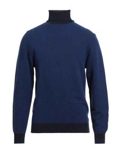 Heritage Man Turtleneck Blue Size 46 Wool, Cashmere