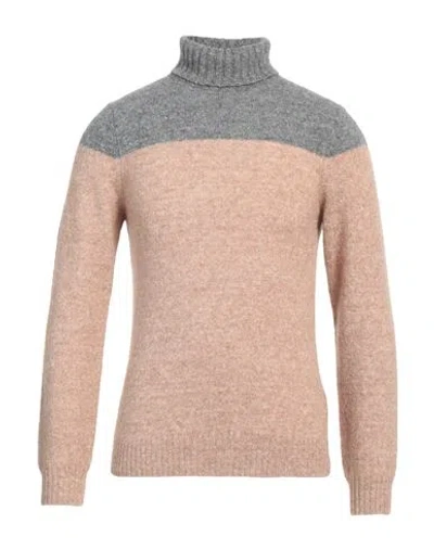 Heritage Man Turtleneck Camel Size 38 Alpaca Wool, Cotton, Polyamide, Wool In Beige