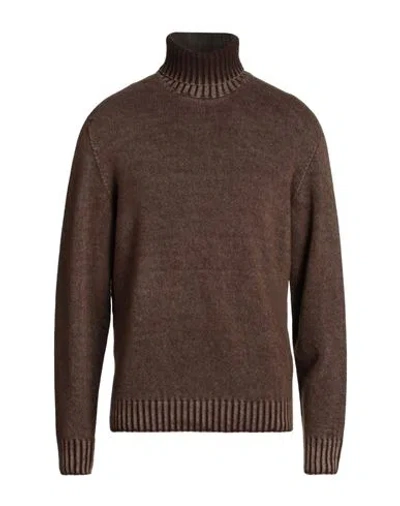 Heritage Man Turtleneck Chocolate Brown Size 36 Wool, Cashmere