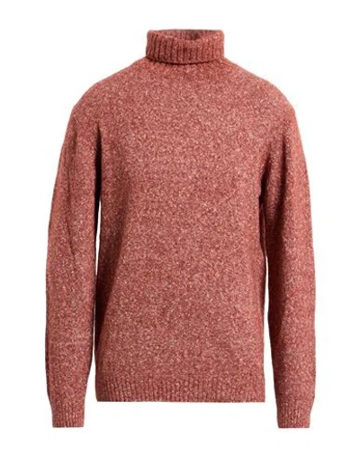 Heritage Man Turtleneck Rust Size 44 Alpaca Wool, Cotton, Polyamide, Wool In Red