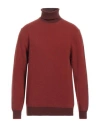 Heritage Man Turtleneck Rust Size 44 Wool, Cashmere In Red