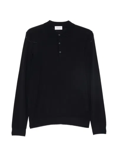 Heritage Polo-collar Sweater In Black