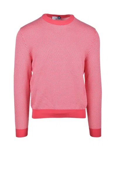Heritage Red Crewneck Cotton Sweater In Pink