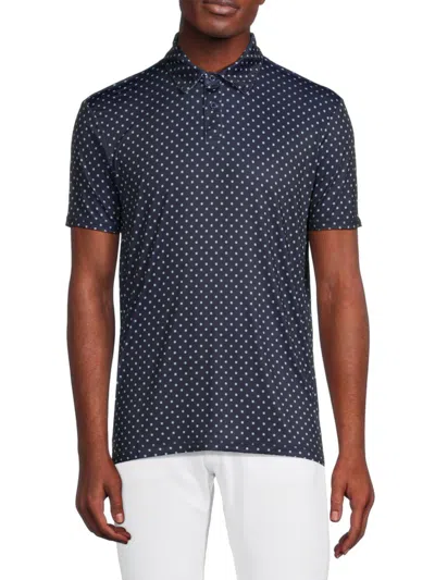 Heritage Report Collection Men's 360 Polka Dot Performance Polo In Navy