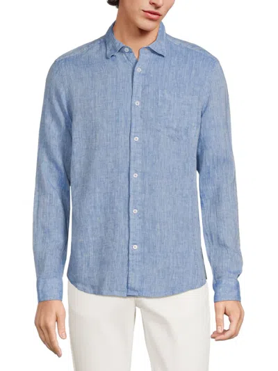 Heritage Report Collection Men's Crosshatch Linen Shirt In Chambray
