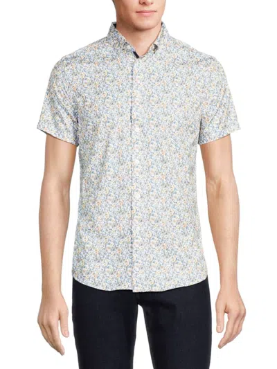 Heritage Report Collection Men's Floral Shirt In White Multi