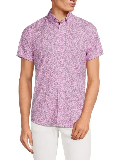 Heritage Report Collection Men's Floral Shirt In Wild Berry