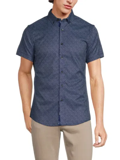 Heritage Report Collection Men's Micro Ditsy Print Shirt In Navy